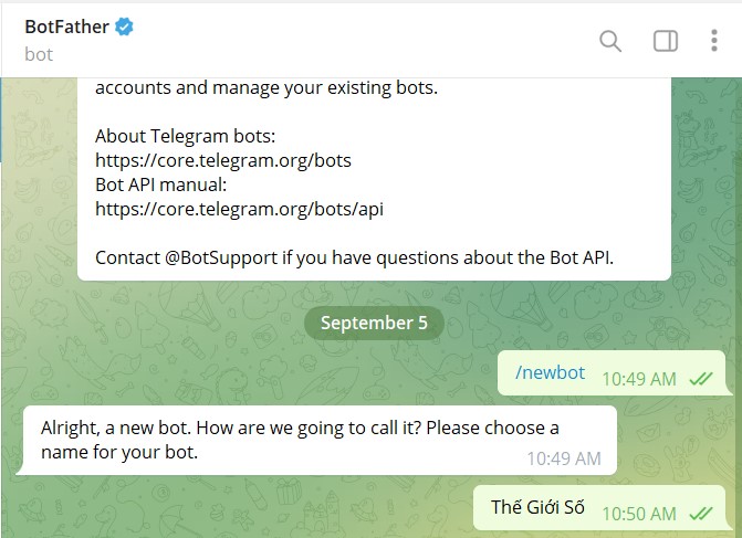 Hướng dẫn tạo Bot Telegram